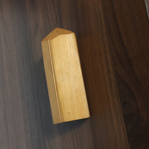 Carved Wooden Crystal Secret Compartment Trinket Box - Picture 11 of 12